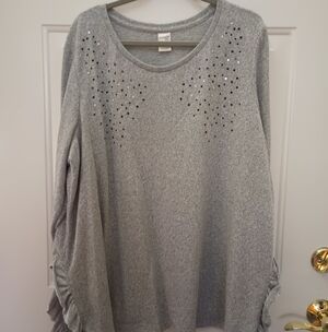 Gray, Long Sleeve Sweater